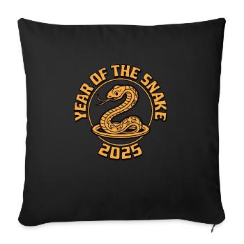 Chinese Year 2025 Year of the Snake - Sofa pillowcase 17,3'' x 17,3'' (45 x 45 cm) - black - Front