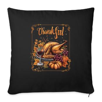 Dankbares Gobble Wobble Thanksgiving - Sofakissenbezug 45 x 45 cm - Schwarz - Vorne