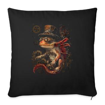 Steampunk Axolotl - Sofa pillowcase 17,3'' x 17,3'' (45 x 45 cm) - black - Front