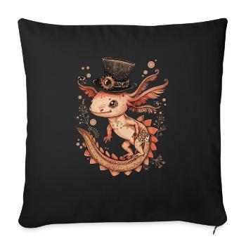 Steampunk Axolotl - Sofakissenbezug 45 x 45 cm - Schwarz - Vorne