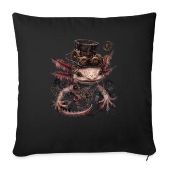 Steampunk Axolotl - Sofakissenbezug 45 x 45 cm - Schwarz - Vorne