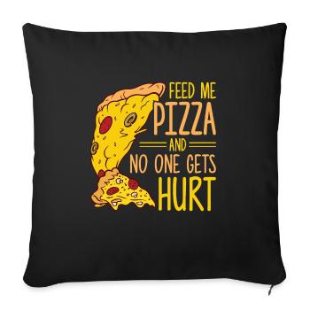 Funny pizza saying - Sofa pillowcase 17,3'' x 17,3'' (45 x 45 cm) - black - Front