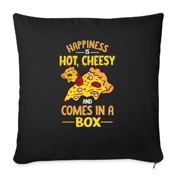 Funny pizza saying - Sofa pillowcase 17,3'' x 17,3'' (45 x 45 cm) - black - Front