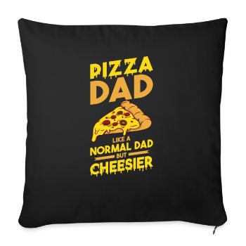 Funny pizza saying - Sofa pillowcase 17,3'' x 17,3'' (45 x 45 cm) - black - Front