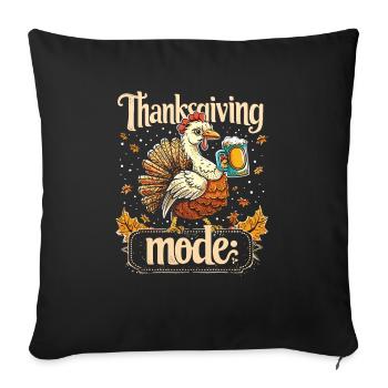 Grateful Gobble Wobble Thanksgiving - Sofa pillowcase 17,3'' x 17,3'' (45 x 45 cm) - black - Front