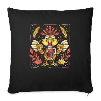 Dankbares Gobble Wobble Thanksgiving - Sofakissenbezug 45 x 45 cm - Schwarz - Vorne