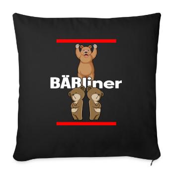 Berlin Capital Berliner-Bär Bärliner - Sofa pillowcase 17,3'' x 17,3'' (45 x 45 cm) - black - Front