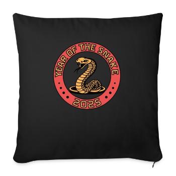 Chinese Year 2025 Year of the Snake - Sofa pillowcase 17,3'' x 17,3'' (45 x 45 cm) - black - Front