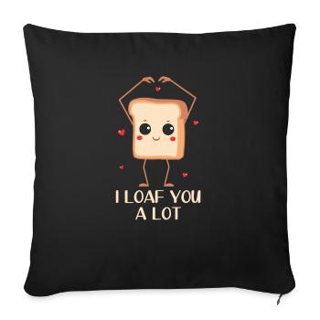 Je t’aime très drôle de conception de pain avec - Housse de coussin décorative 45 x 45 cm - noir - Devant