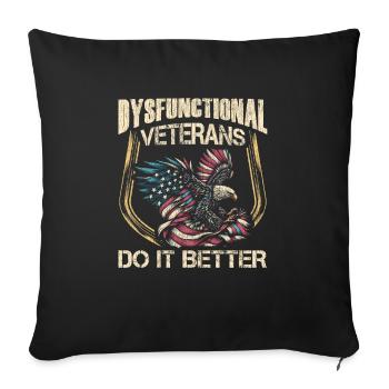 Veteran Medicated Dysfunctional - Sofakissenbezug 45 x 45 cm - Schwarz - Vorne