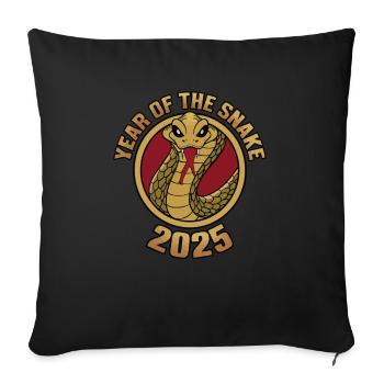Chinese Year 2025 Year of the Snake - Sofa pillowcase 17,3'' x 17,3'' (45 x 45 cm) - black - Front