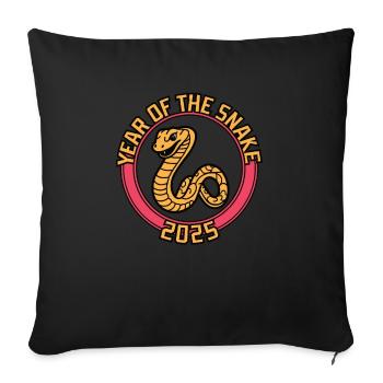 Chinese Year 2025 Year of the Snake - Sofa pillowcase 17,3'' x 17,3'' (45 x 45 cm) - black - Front