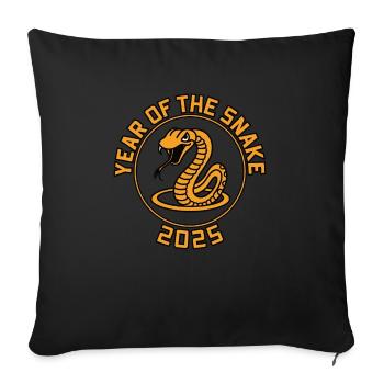 Année Chinoise 2025 Année du Serpent - Housse de coussin décorative 45 x 45 cm - noir - Devant