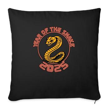 Chinese Year 2025 Year of the Snake - Sofa pillowcase 17,3'' x 17,3'' (45 x 45 cm) - black - Front