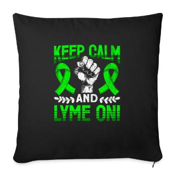 Wear Green Lyme Disease Awareness - Sofa pillowcase 17,3'' x 17,3'' (45 x 45 cm) - black - Front