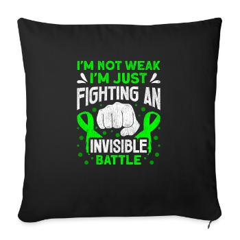 Wear Green Lyme Disease Awareness - Sofa pillowcase 17,3'' x 17,3'' (45 x 45 cm) - black - Front