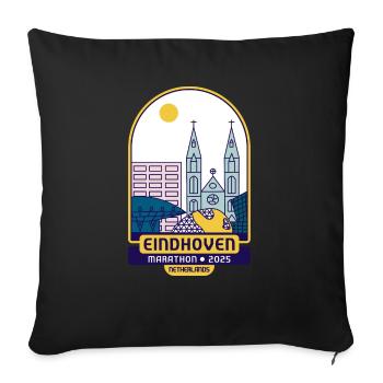 Eindhoven, Marathon – 2025 - Netherlands - Sofa pillowcase 17,3'' x 17,3'' (45 x 45 cm) - black - Front