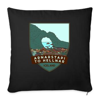 De Arnarstapi à Hellnar – Islande - Housse de coussin décorative 45 x 45 cm - noir - Devant