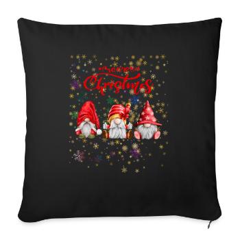 Xmas gnomes merry christmas holiday motif - Sofa pillowcase 17,3'' x 17,3'' (45 x 45 cm) - black - Front