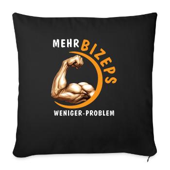 MORE BICEPS, LESS PROBLEM - Sofa pillowcase 17,3'' x 17,3'' (45 x 45 cm) - black - Front