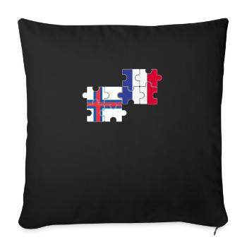 Faroe Islands France Flag French Faroe Islands - Sofa pillowcase 17,3'' x 17,3'' (45 x 45 cm) - black - Front