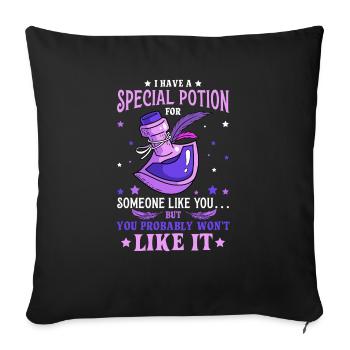Potion Fantasy Enthousiaste RPG Gamer - Housse de coussin décorative 45 x 45 cm - noir - Devant