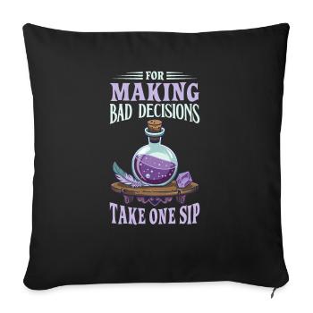Potion Fantasy Enthousiaste RPG Gamer - Housse de coussin décorative 45 x 45 cm - noir - Devant