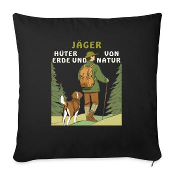 CHASSEURS, GARDIENS DE LA TERRE ET DE LA NATURE - Housse de coussin décorative 45 x 45 cm - noir - Devant