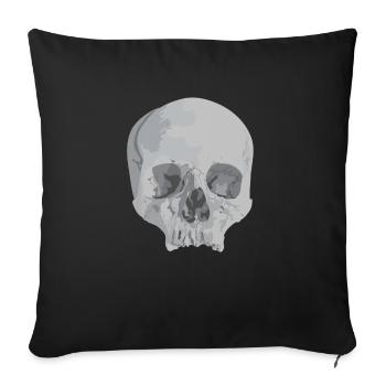 Skull Skull Skull Skeleton Bone - Sofa pillowcase 17,3'' x 17,3'' (45 x 45 cm) - black - Front