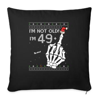 I am 49 + 1 Middle Finger - Fun 50th Birthday - Sofa pillowcase 17,3'' x 17,3'' (45 x 45 cm) - black - Front