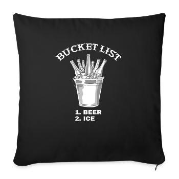 Bucket List Beer Cold Party Fun for - Sofa pillowcase 17,3'' x 17,3'' (45 x 45 cm) - black - Front
