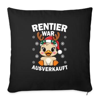 Reindeer was sold out Funny Christmas Moose - Sofa pillowcase 17,3'' x 17,3'' (45 x 45 cm) - black - Front