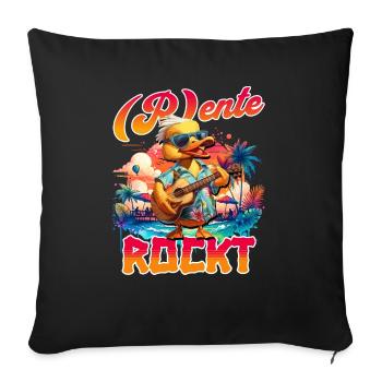 Rentner Rente Sprüche Geschenk Lustig - Sofakissenbezug 45 x 45 cm - Schwarz - Vorne