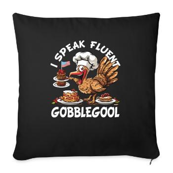 Gobblegool Dinde Thanksgiving - Housse de coussin décorative 45 x 45 cm - noir - Devant