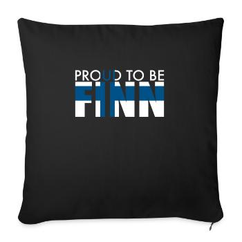 Proud To Be Finn Finland Finnish Flag Finn - Sofa pillowcase 17,3'' x 17,3'' (45 x 45 cm) - black - Front