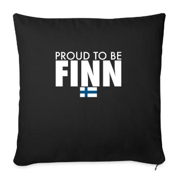 Proud To Be Finn Finnland Finnische Flagge Finne - Sofakissenbezug 45 x 45 cm - Schwarz - Vorne
