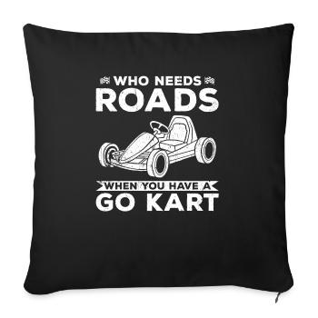 Go Kart Kart Driver Go Kart Racing - Housse de coussin décorative 45 x 45 cm - noir - Devant