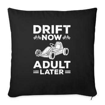 Go Kart Kart Driver Go Kart Racing - Housse de coussin décorative 45 x 45 cm - noir - Devant