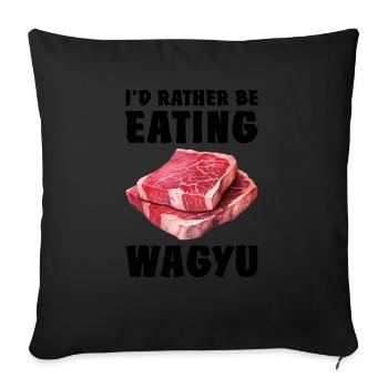 Wagyu Steak - Sofa pillowcase 17,3'' x 17,3'' (45 x 45 cm) - black - Front
