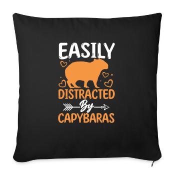 Capybara - Sofakissenbezug 45 x 45 cm - Schwarz - Vorne