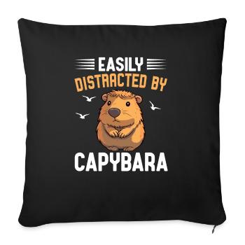 Capybara - Sofakissenbezug 45 x 45 cm - Schwarz - Vorne