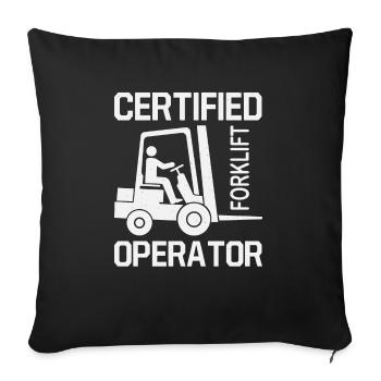 Gabelstaplerfahrer Gabelstaplerfahrer - Sofakissenbezug 45 x 45 cm - Schwarz - Vorne