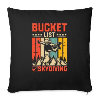Parachutisme Parachutisme Parachutiste - Housse de coussin décorative 45 x 45 cm - noir - Devant