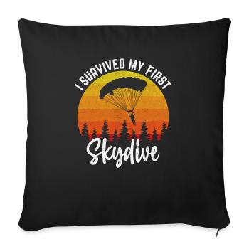 Parachutisme Parachutisme Parachutiste - Housse de coussin décorative 45 x 45 cm - noir - Devant