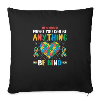 Autism Autistic - Sofa pillowcase 17,3'' x 17,3'' (45 x 45 cm) - black - Front