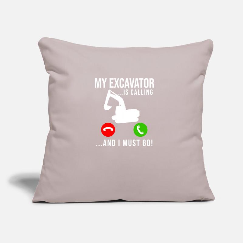 Excavator Construction Worker Sofa pillowcase 17,3'' x 17,3'' (45 x 45 cm)