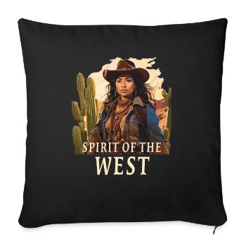 SPIRIT OF THE WEST - Sofa pillowcase 17,3'' x 17,3'' (45 x 45 cm) - black - Front