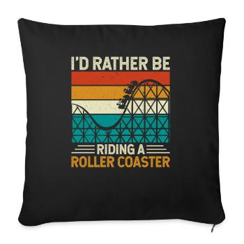 Roller Coaster Theme Park - Sofa pillowcase 17,3'' x 17,3'' (45 x 45 cm) - black - Front