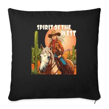 RIDER SPIRIT OF THE WEST - Sofa pillowcase 17,3'' x 17,3'' (45 x 45 cm) - black - Front