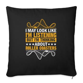 Parc à thème de montagnes russes - Housse de coussin décorative 45 x 45 cm - noir - Devant